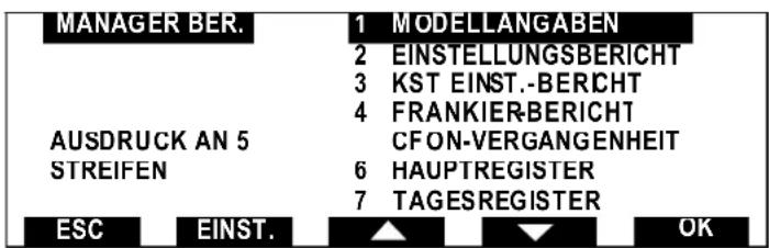 Neopost IJ-85 - Spezielle Manager-Berichte - 1