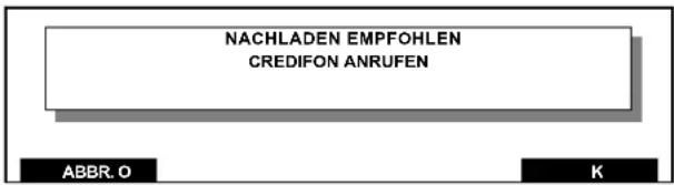 Neopost IJ-35 - Verfahren bei der Meldung "NACHLADEN EMPFOHLEN" - 1