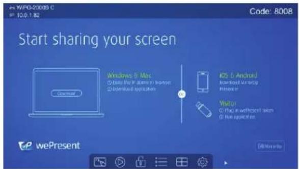 wePresent WiPG-1600 - Start Up Screen Display - 1