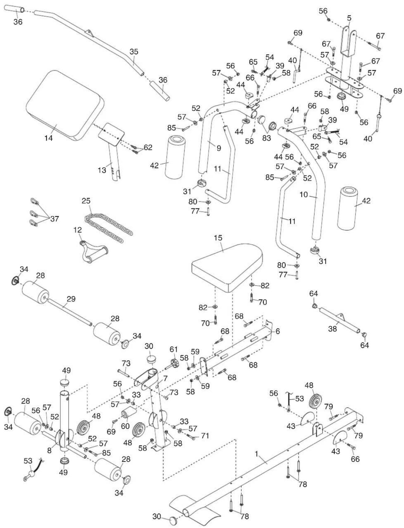WEIDER Pro 4500 - DIAGRAMM ZUR IDENTIFIZIERUNG DER TEILE - 2