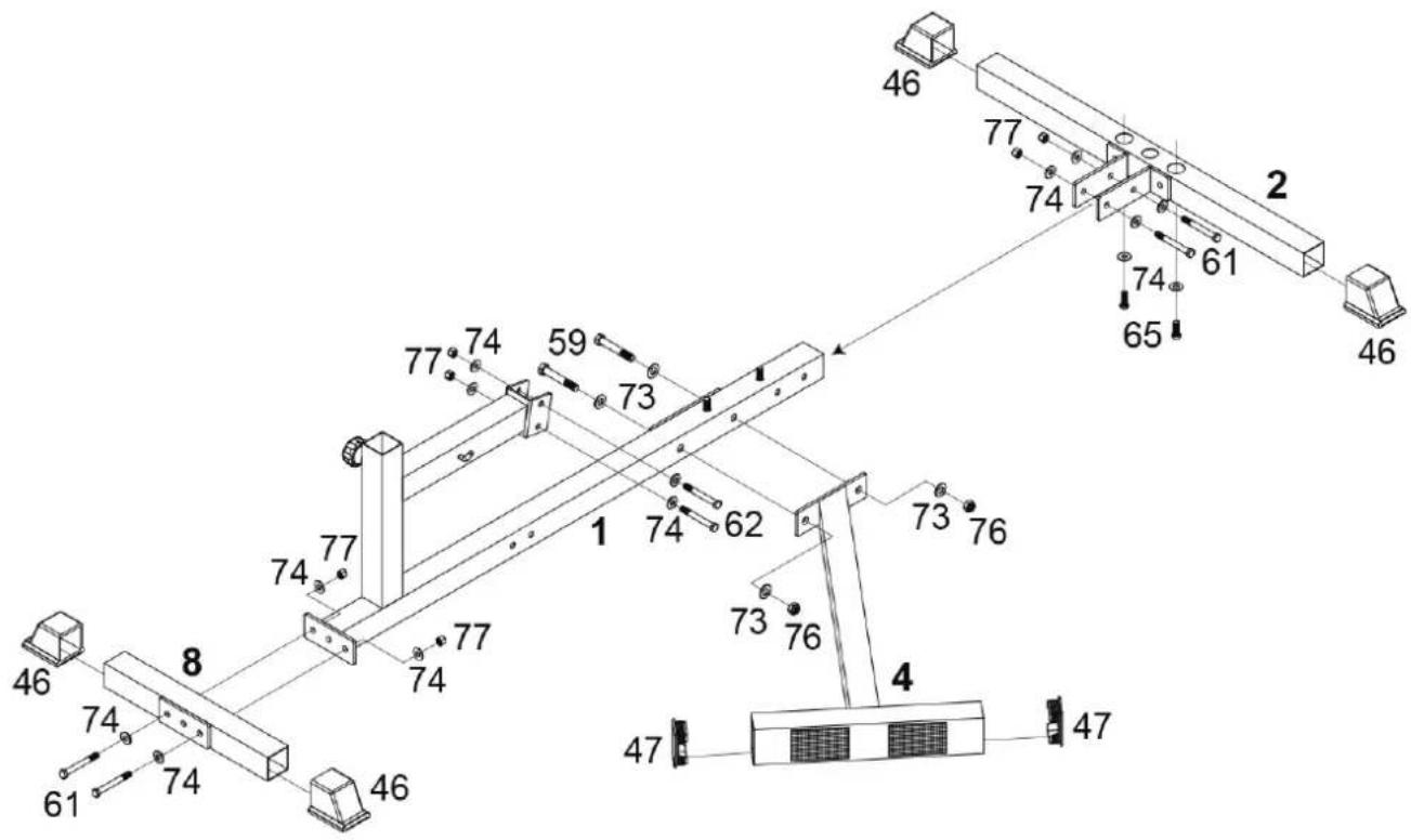 BodyCraft BC-735 - Schritt 1: Aufbau Hauptrahmen - 1