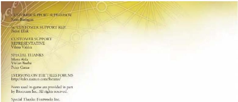 NINTENDO Tales of the Abyss (3DS) - CREDITS - 1