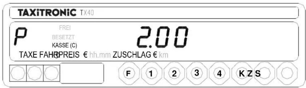 Taxitronic TX40 - 2.5.- ZUSCHLAG LÖSCHEN AUF KASSE (Wenn programmiert) - 1