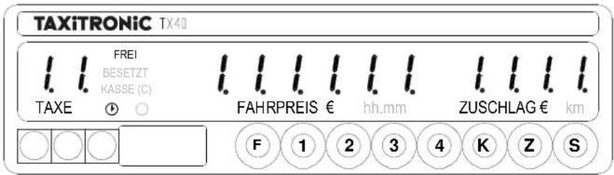 Taxitronic TX40 - 6.2.- PRÜFEN DES DISPLAYS - 1