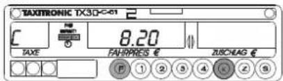Taxitronic TX30-C-01 - 2.5.- ZUSCHLAG LÖSCHEN AUF KASSE (Wenn programmiert) - 1