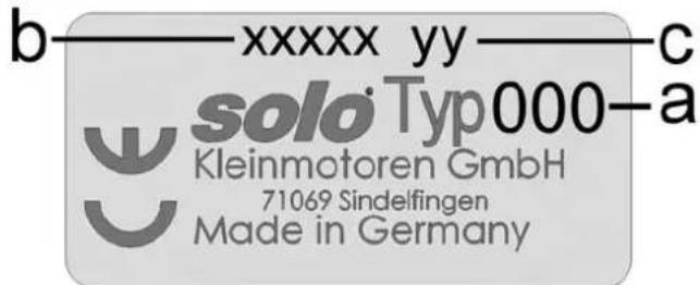 SOLO 135B - Typenschild: - 1