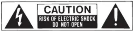 CAUTION RISK OF ELECTRIC SHOCK DO NOT OPEN