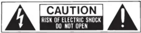 CAUTION RISK OF ELECTRIC SHOCK DO NOT OPEN