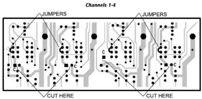 Channels 1-4 JUMPERS JUMPERS C C CUT HERE CUT HERE