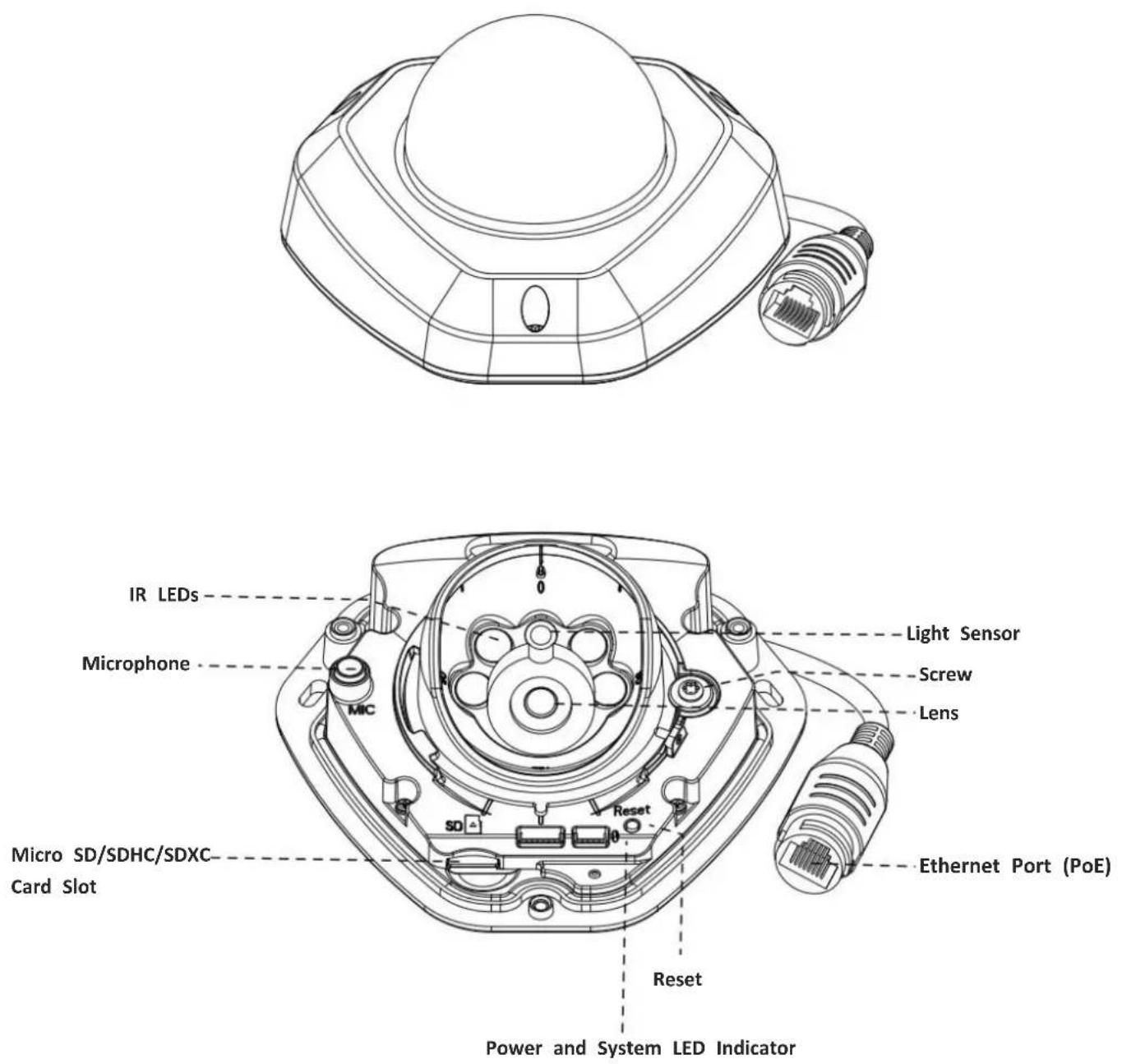 Milesight MS-C3367-PNA - Vandal-proof Mini Dome Network Camera - 1