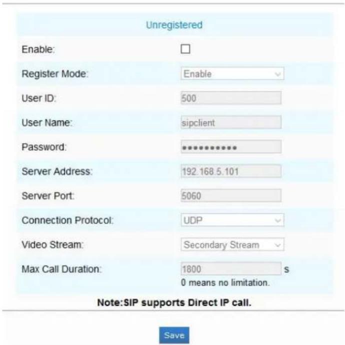 Milesight MS-C3367-PNA - SIP Settings - 1