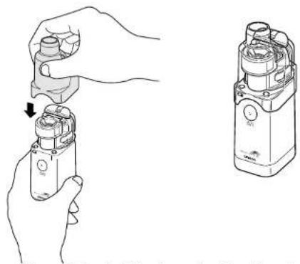OMRON MicroAIR NE-U22 - Aufbau der Einheit und Füllen des Medikamentenbehälters - 1
