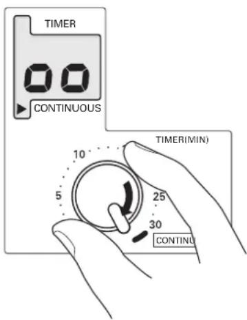 TIMER 00 CONTINUOUS 10 5 25 30 CONTINU TIMER(MIN)