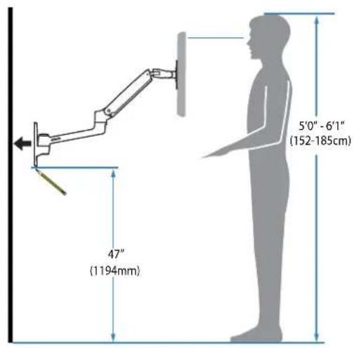 Ergotron 45-243-026 LX - Montagehöhe für ergonomischen Arbeitsplatz - 2
