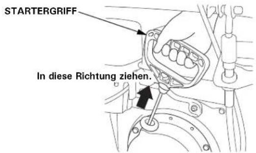 STARTERGRIFF In diese Richtung ziehen.