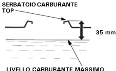 SERBATOIO CARBURANTE TOP 35 mm LIVELLO CARBURANTE MASSIMO