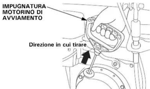 IMPUGNATURA MOTORINO DI AVVIAMENTO Direzione in cui tirare