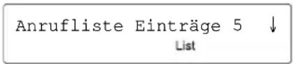 Anrufliste Einträge 5 ↓ List