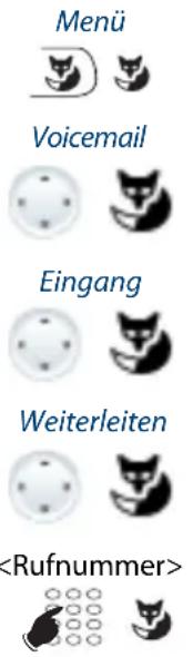 Menü Voicemail Eingang Weiterleiten