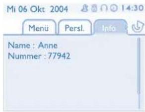 Mi 06 Okt 2004 Menu Persl. Info Name : Anne Nummer : 77942
