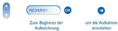 Aufzehnen Zum Beginnen der Aufzeichnung OK um die Aufnahme anzuhalten