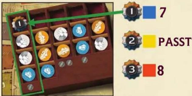 White Goblin Games Nieuw Amsterdam - Beispiel einer kompletten Bietphase - 1
