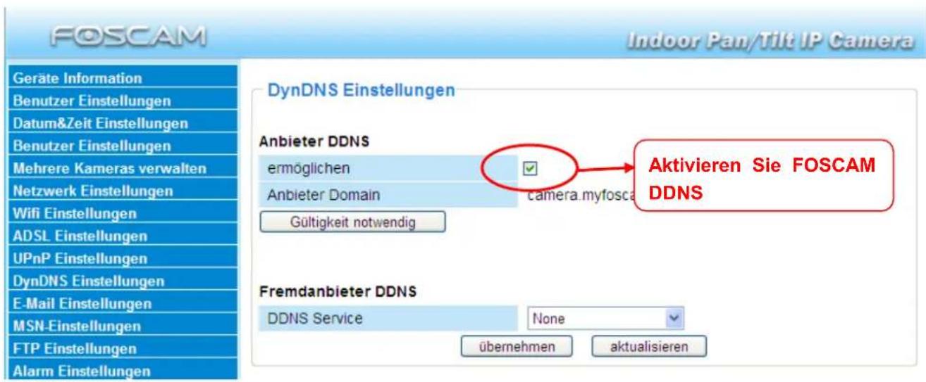 Wanscam Foscam FI 8909W - ② Zugriff auf den Domainnamen um auf die Kamera per Internet zuzugreifen - 1