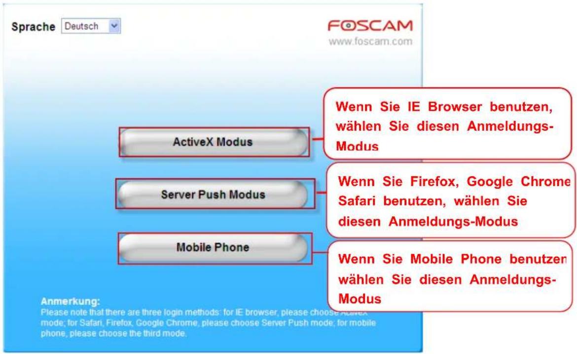 Wanscam Foscam FI 8909W - Login der Kamera - 3