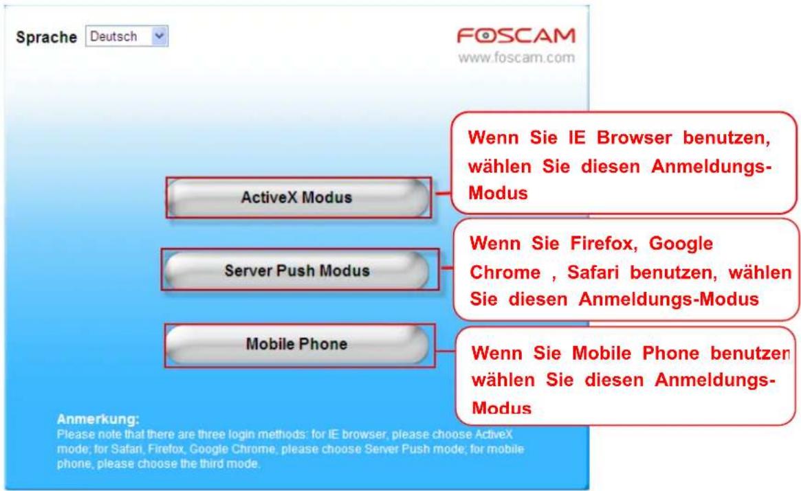Wanscam Foscam FI 8909W - Login der Kamera - 3