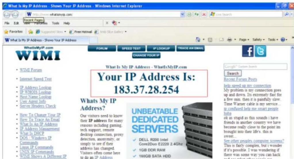 Wanscam Foscam FI 8909W - - Beschaffen Sie sich Ihre WAN IP-Adresse von einer allgemein bekannten Website. - 1