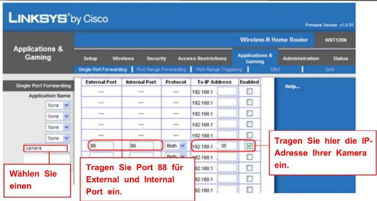 Wanscam Foscam FI 8909W - Wie macht man eine Port-Umleitung im Router - 1