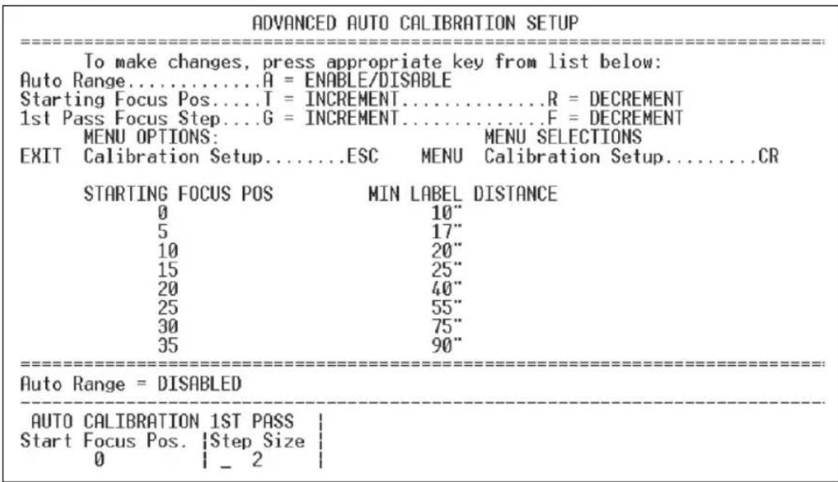 Microscan MS-890 - Advanced Calibration Setup Embedded Menu - 1