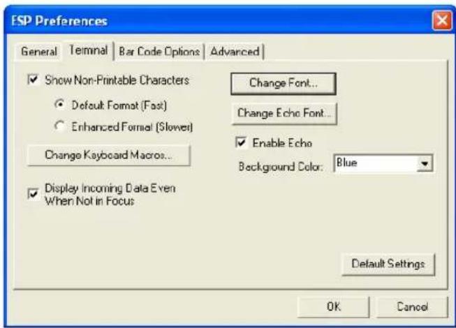 Microscan MS-890 - Preferences > Terminal Tab - 1
