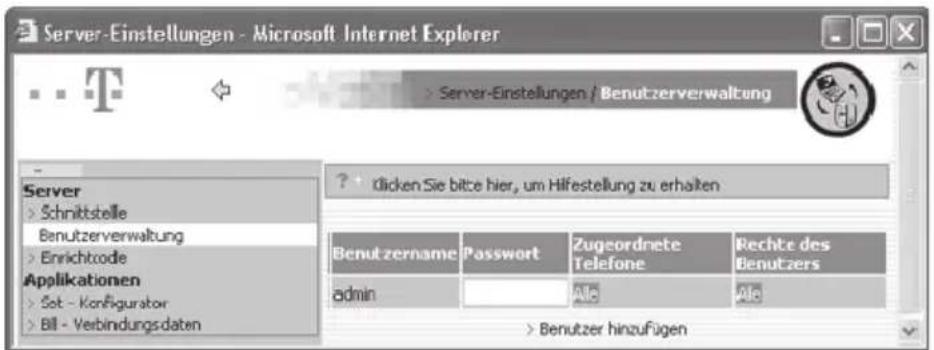 Eumex 5500PC - Benutzerkonten im TK-Suite Server einrichten - 1