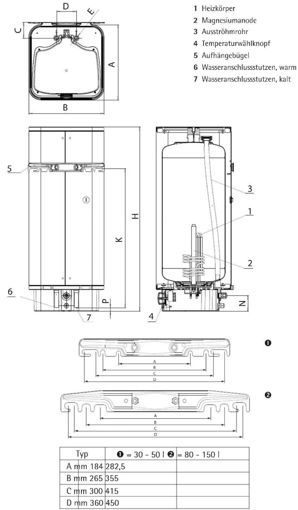 AEG DEM 150 basis - Abmessungen - 1
