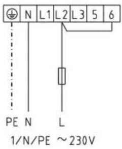 N L1 L2 L3 5 6 PE N L 1/N/PE ~230V