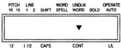 PITCH LINE WORD UNDLN OPERATE 10 15 1 2 SHIFT SPELL WORD BOLD AUTO ▼ 12 1 1/2 CAPS CONT L/L