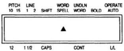 PITCH LINE WORD UNDLN OPERATE 10 15 1 2 SHIFT SPELL WORD BOLD AUTO ▲ 12 1 1/2 CAPS CONT UL