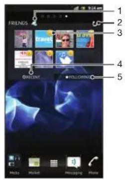 SONY ERICSSON Xperia S E - Anzeige des Timescape™ -Freunde-Widgets - 1