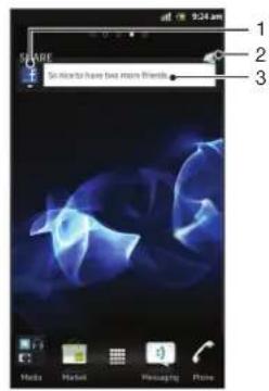 SONY ERICSSON Xperia S E - Anzeige des Timescape™ -Share-Widgets - 1