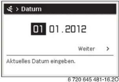 BUDERUS Logano GB125 - Uhrzeit und Datum einstellen - 1