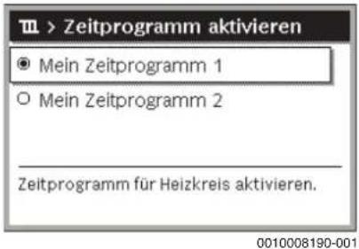 BUDERUS Logano GB125 - Aktives Zeitprogramm für Heizung auswählen - 2