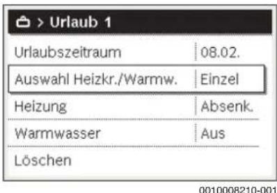 BUDERUS Logano GB125 - Heizung und Warmwasser für Urlaubsprogramm einstellen - 1