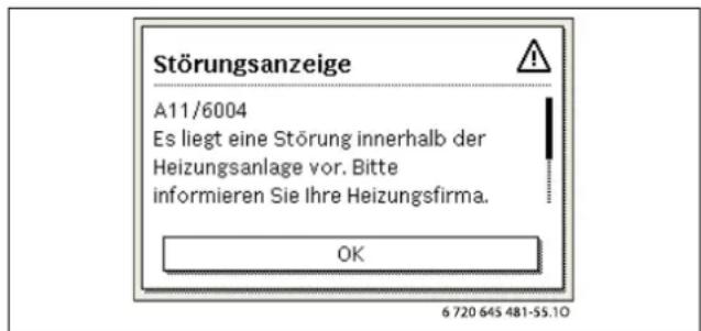 BUDERUS Logano GB125 - Störungsanzeigen an der Bedieneinheit - 1