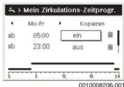 BUDERUS Logano GB125 - Zeitprogramm für Warmwasser-Zirkulation anpassen - 2