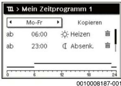 BUDERUS Logano GB125 - Wochentag oder Gruppe von Tagen auswählen - 1