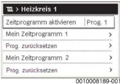 BUDERUS Logano GB125 - Aktives Zeitprogramm für Heizung auswählen - 1
