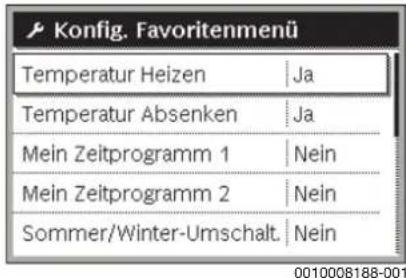 BUDERUS Logano GB125 - Favoritenmenü - 1