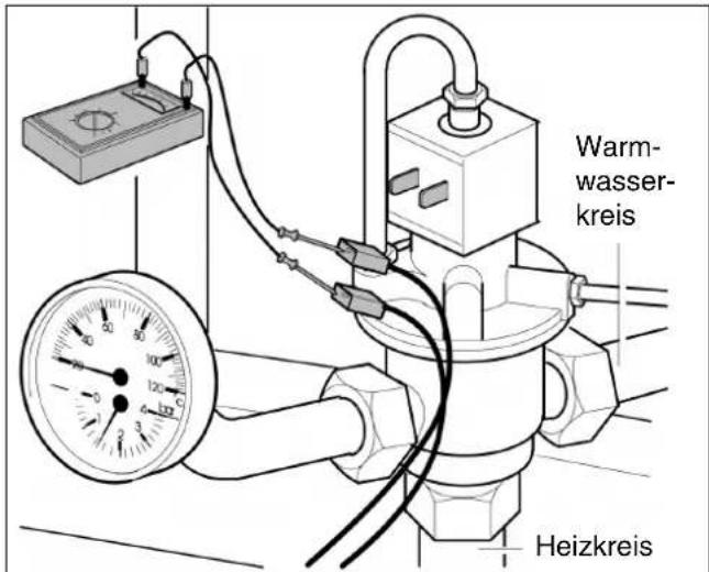 BUDERUS Logamax U124-K - Ansteuerung des Dreiwegeventlis prüfen bei Logamax U112/114/122/124 (11 kW) - 1