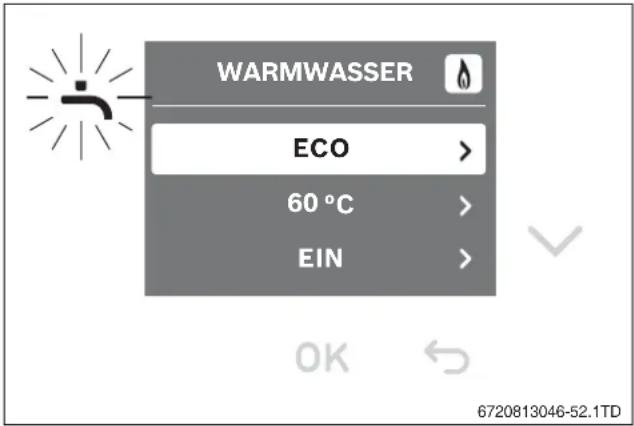 BUDERUS Logamax plus GB192-50i - Warmwassertemperaturmenü - 1